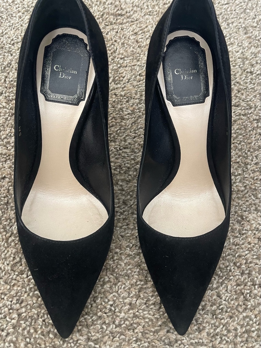 Christian Dior Black Pointed Suede heels women size 5.5-6
